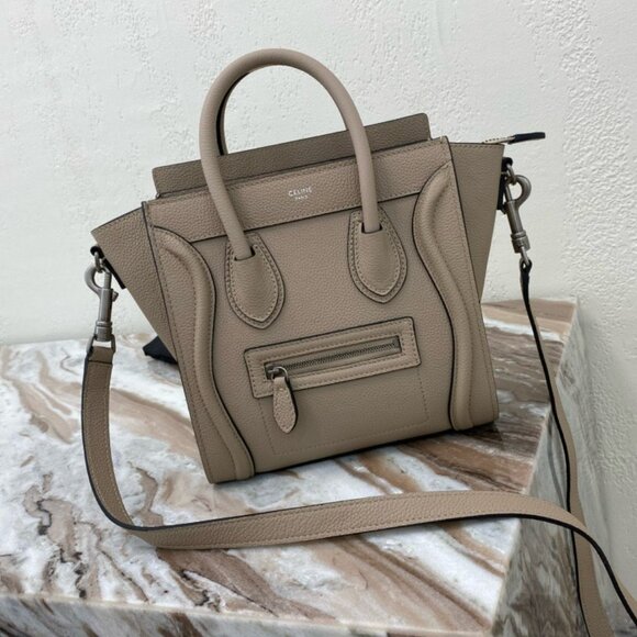 Celine grey mini luggage bag in calfskin - Picture 1 of 9